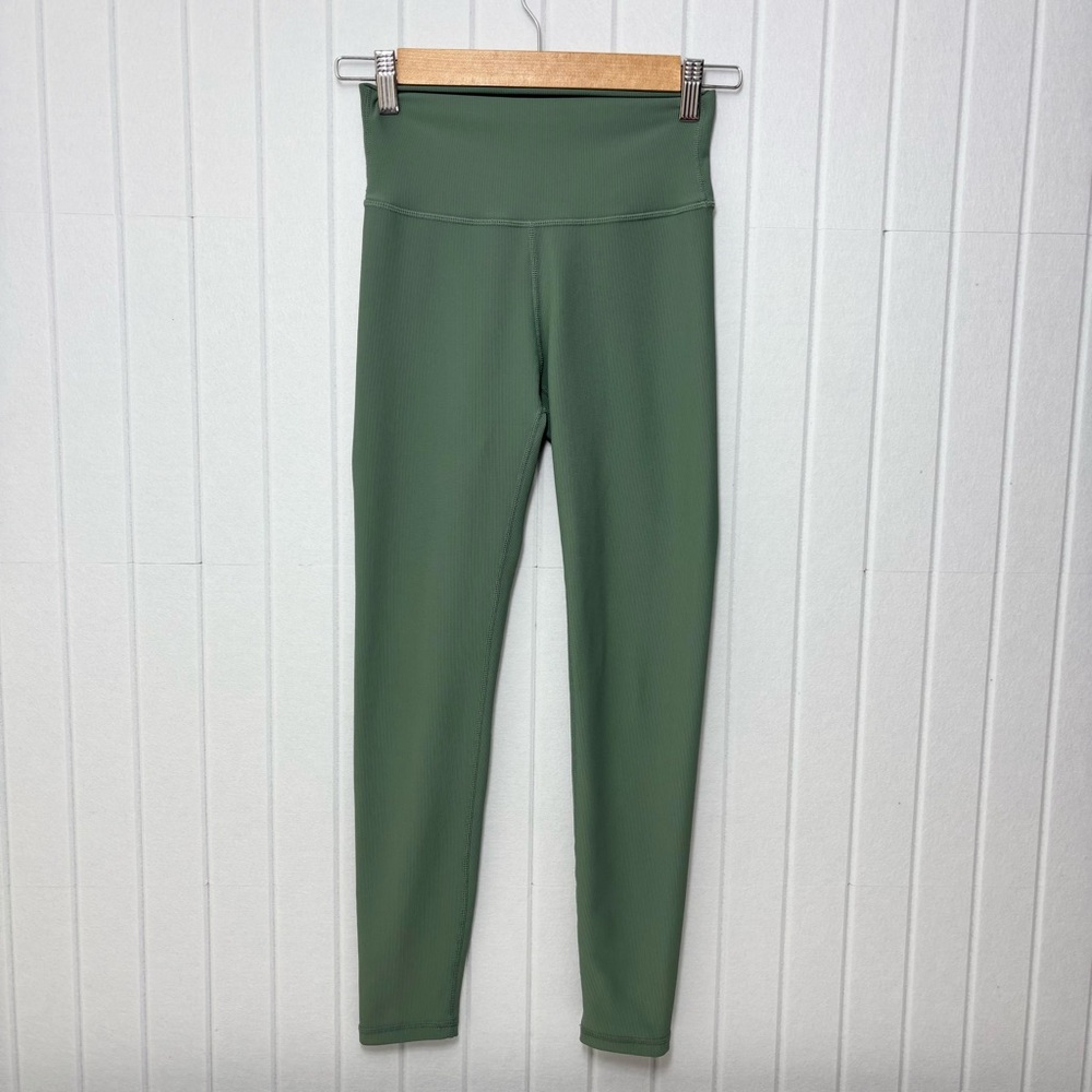 Willow Green‎ Rib Leggings High-Rise Stretchy Fit Size S